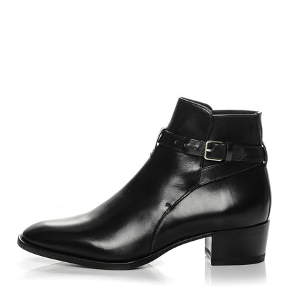Saint Laurent Smooth Jodhpur Calfskin Blake Ankle Boots 36.5 Black 1 of 7