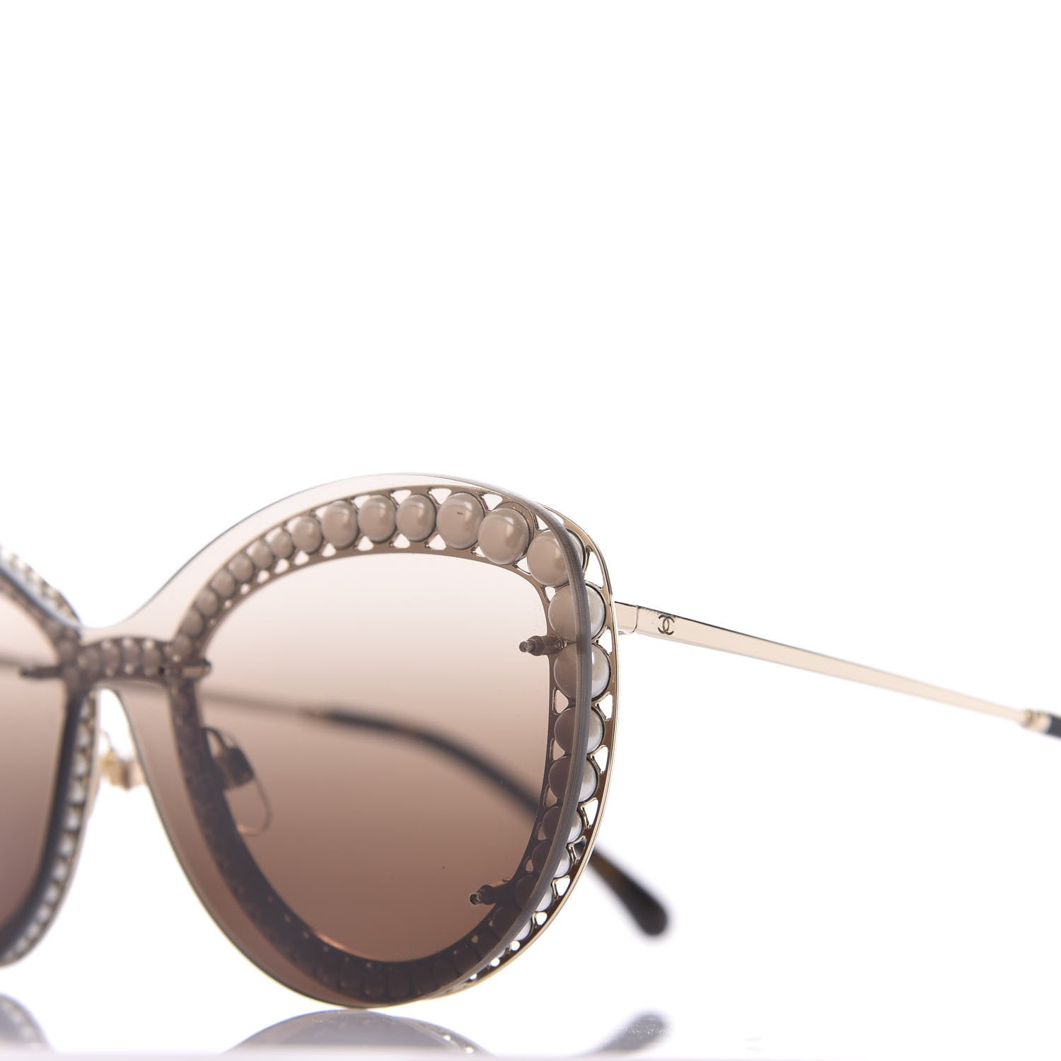 Chanel Acetate Metal Pearl Butterfly Sunglasses 4236-H Brown 7 of 8