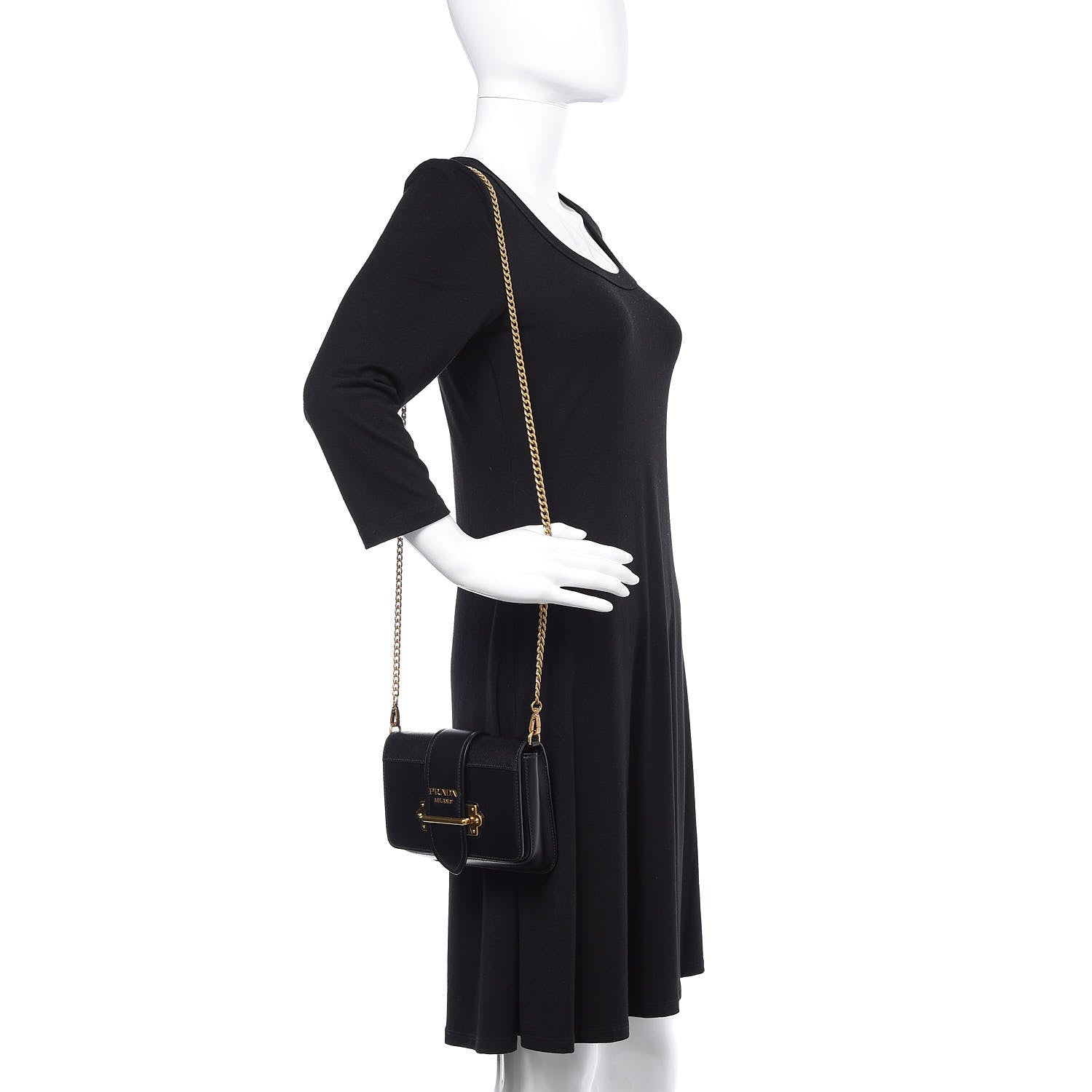 Prada Saffiano City Calf Cahier Belt Bag Black 3 of 11