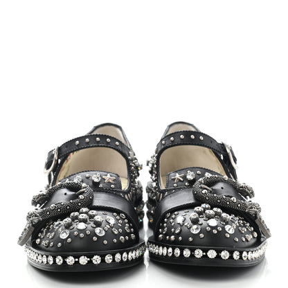 Gucci Calfskin Crystal Studded Womens Queercore Brogue Monk Strap Loafers 35.5 Black 2 of 10