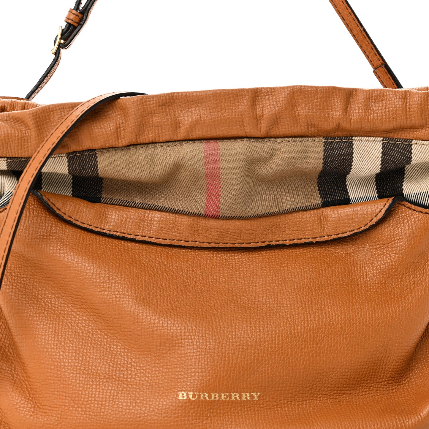 Calfskin House Check Little Crush Cognac