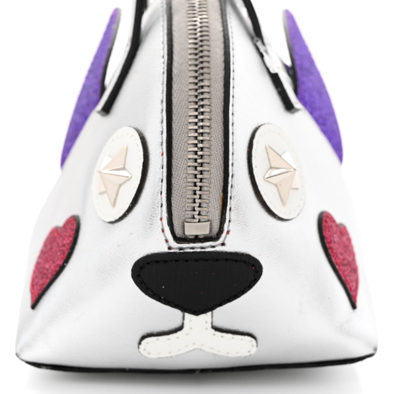 Gucci Metallic Calfskin Glitter Childrens Rabbit Top Handle Bag Silver 11 of 14