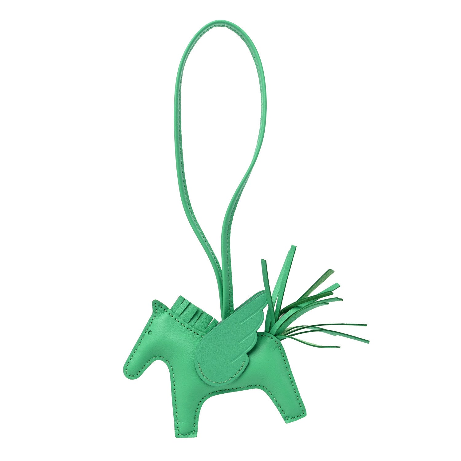 Hermes Milo Lambskin Grigri Rodeo Pegase Horse Bag Charm PM Vert Comics 1 of 5