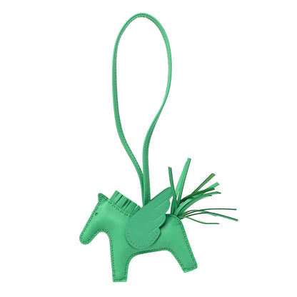 Hermes Milo Lambskin Grigri Rodeo Pegase Horse Bag Charm PM Vert Comics 1 of 5