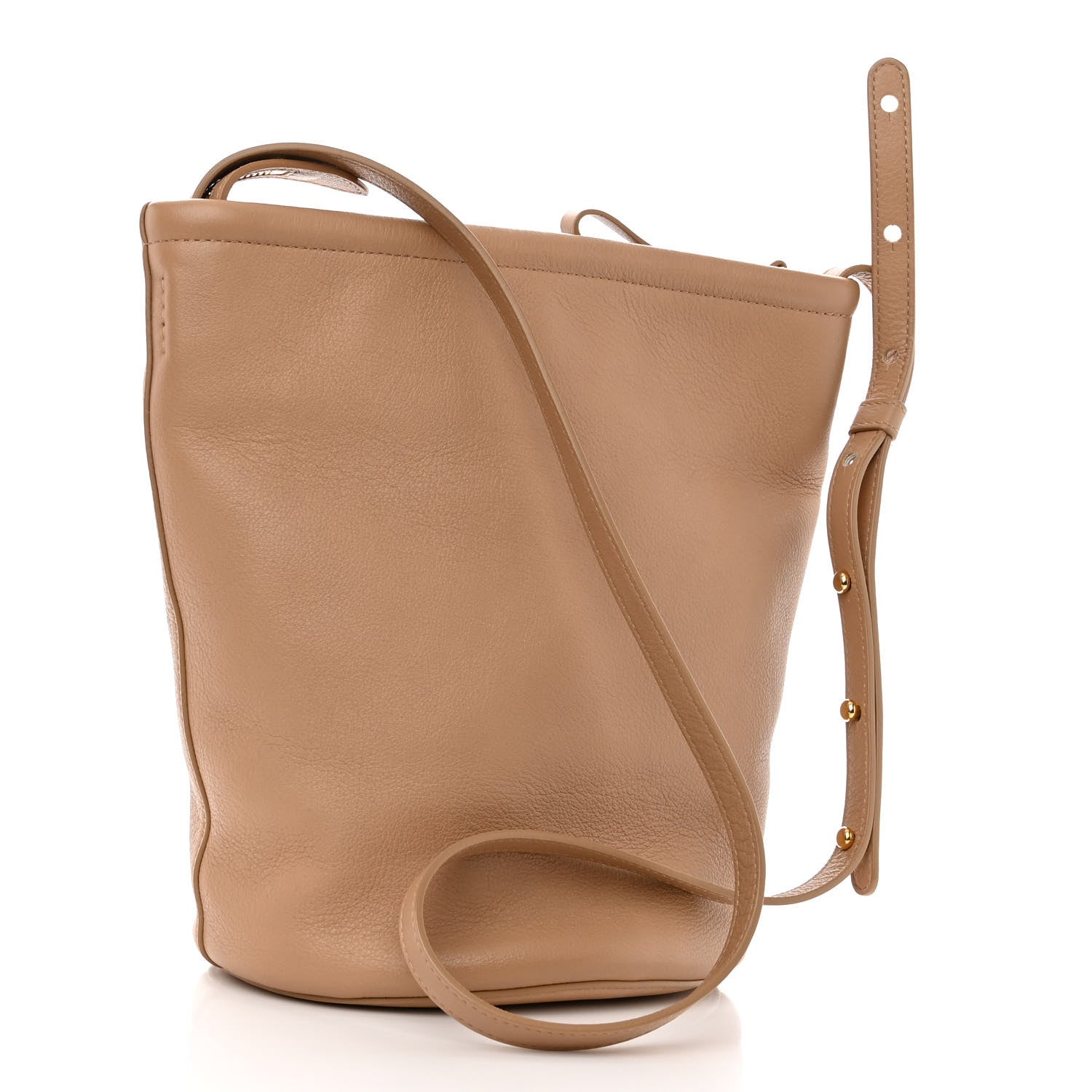 Mansur Gavriel Pebbled Calfskin Zip Bucket Bag Aglio 3 of 9