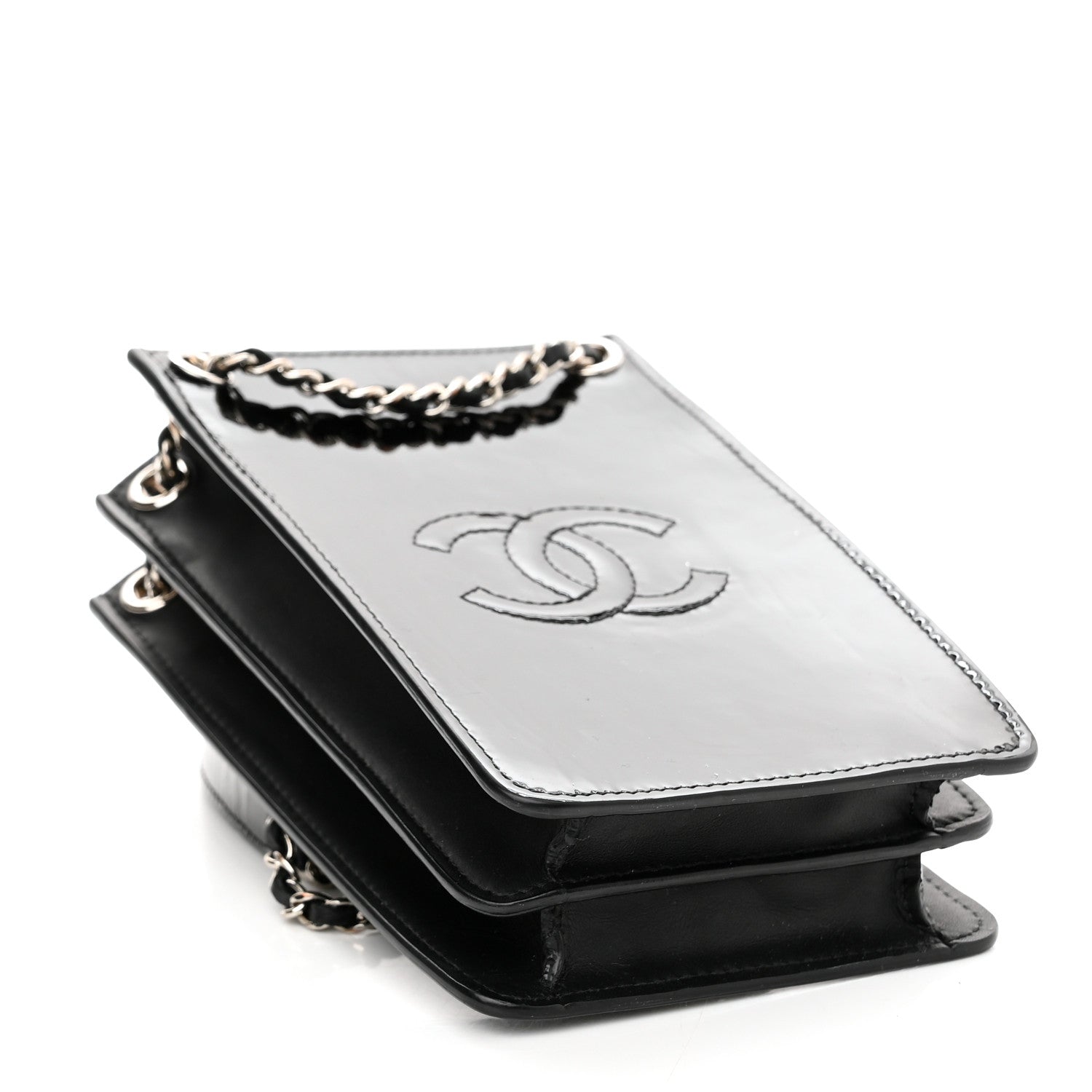 Chanel Patent CC Phone Holder Crossbody Black 4 of 11