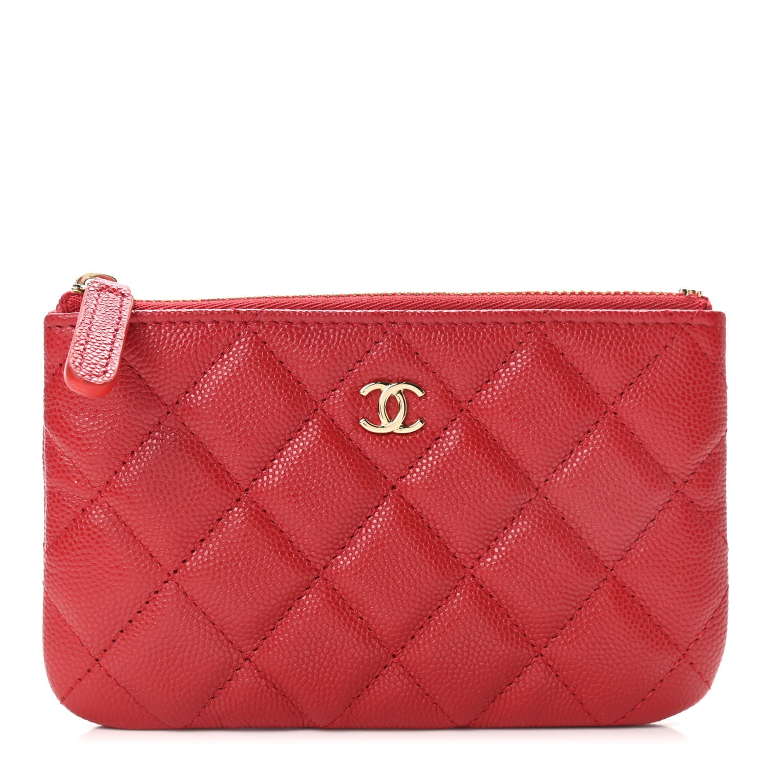 Chanel Caviar Quilted Small Cosmetic Case Red 1 of 7
