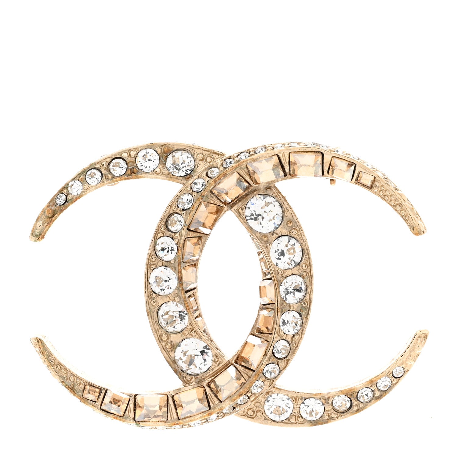 Chanel Baguette Crystal Dubai CC Brooch Gold 1 of 8