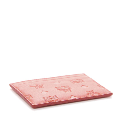 MCM Calfskin Ottomar Monogram Card Case Hot Coral 4 of 9