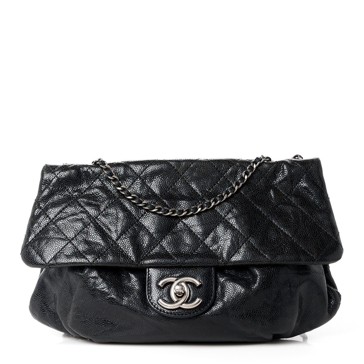 Chanel Caviar Quilted Medium Elastic Flap Black 1 of 12