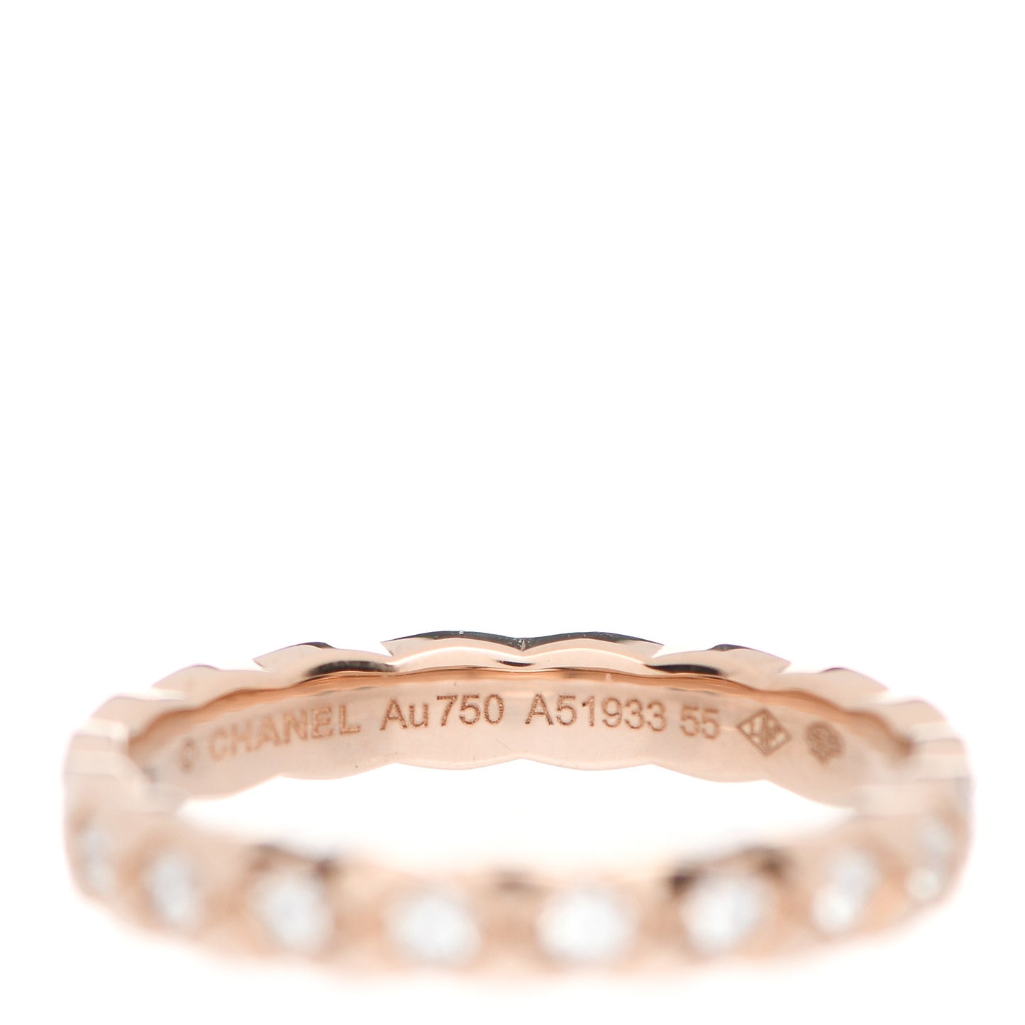 18K Beige Gold Diamond Mini Coco Crush Ring 55 7.25