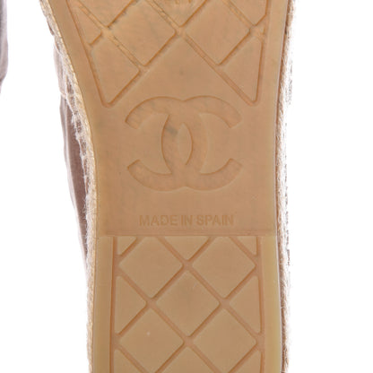 Chanel Velvet Logo Espadrilles 41 Beige Black 7 of 9