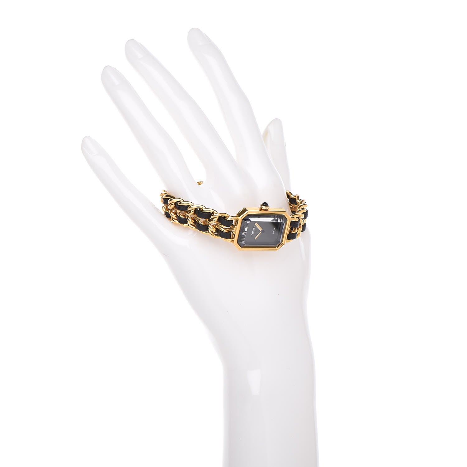 Chanel Stainless Steel Lambskin 20mm Chain Premiere Quartz Watch Gold L 2 of 6