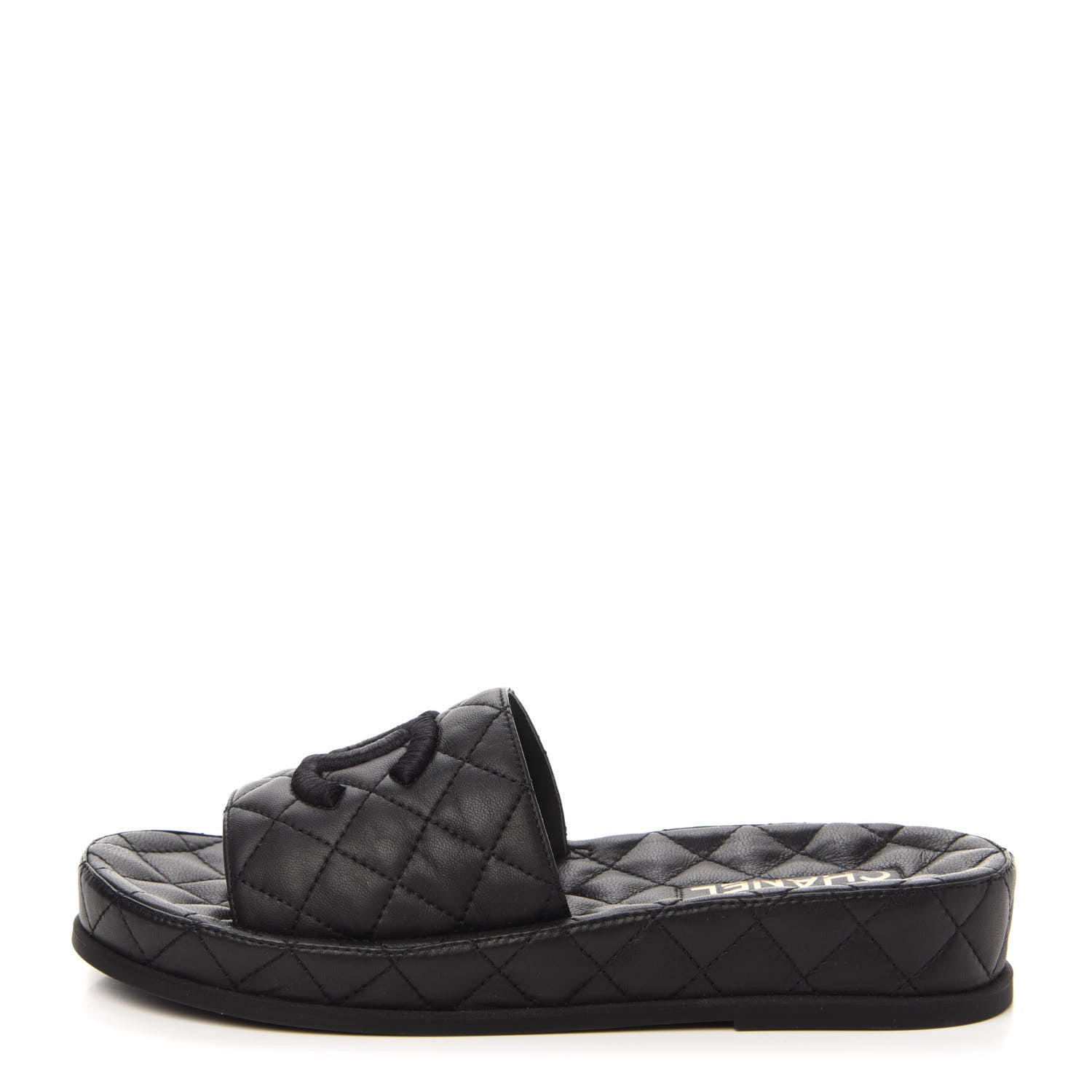Chanel Lambskin Quilted CC Mules Sandals 39 Black 1 of 9