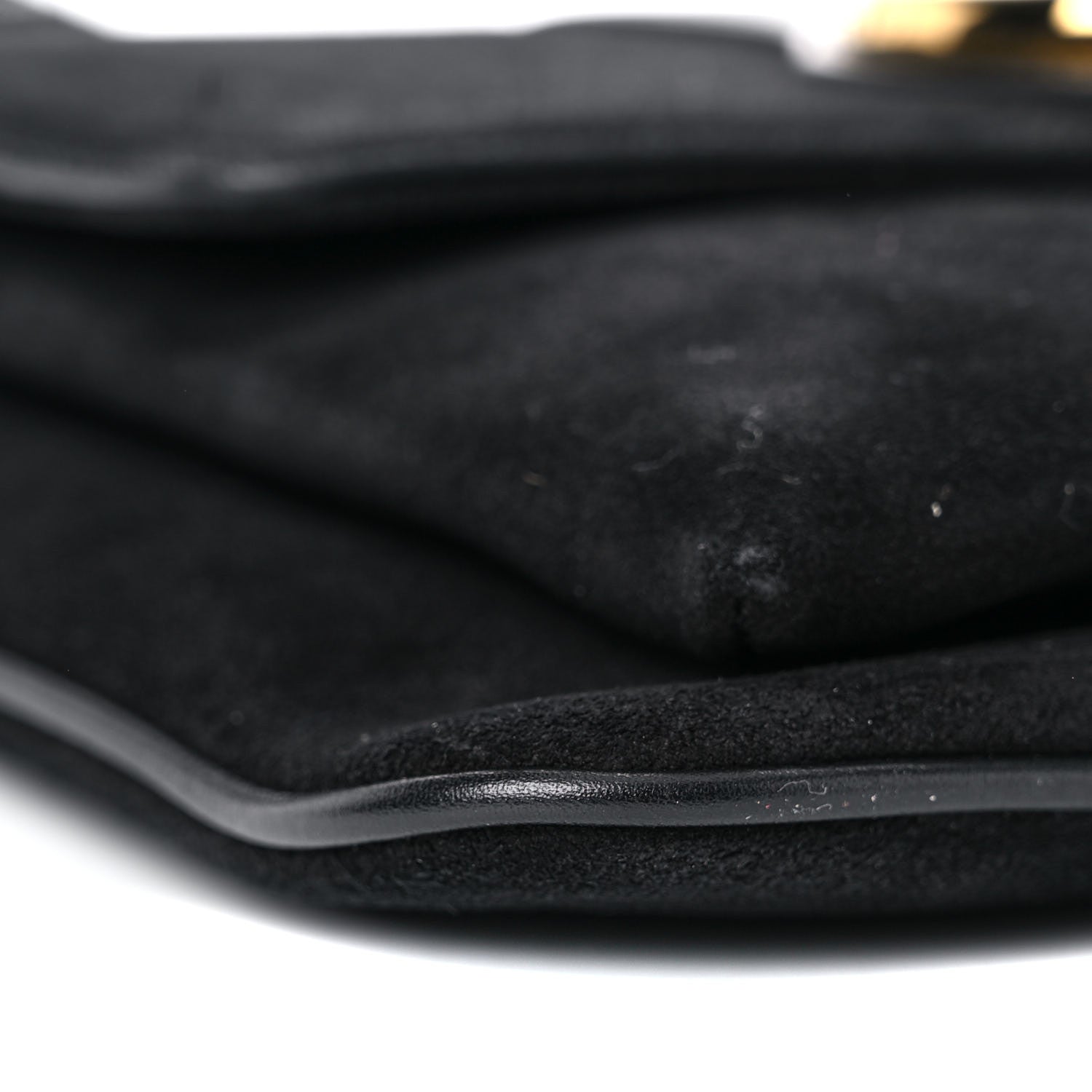 Gucci Suede Medium Arli Flap Shoulder Bag Black 8 of 10