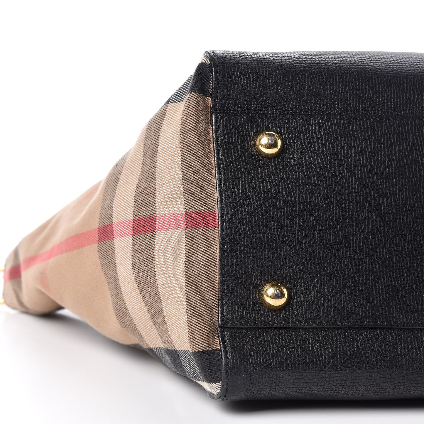 Grainy Calfskin House Check Small Canterbury Black
