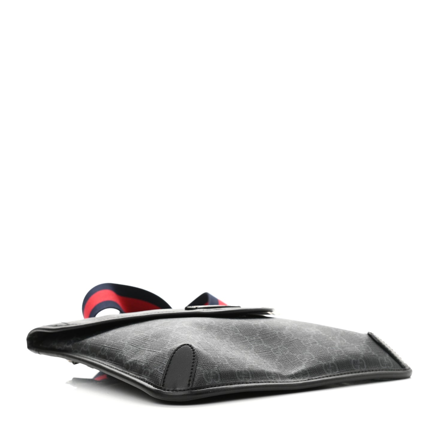 GG Supreme Monogram Web Medium Messenger Bag Black Grey