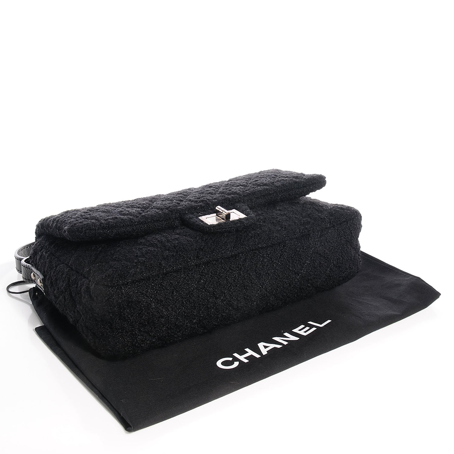 Chanel Tweed Easy Reissue Large Messenger Flap Black 4 of 8
