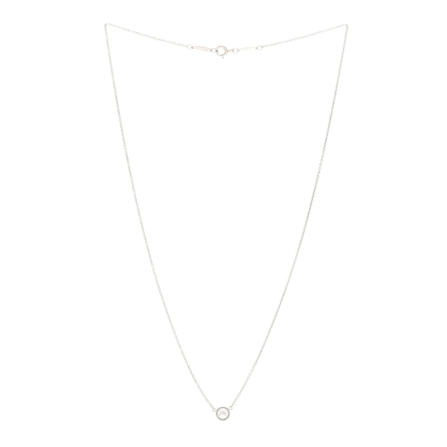 Platinum Diamond .33ct Elsa Peretti Diamonds by the Yard Pendant Necklace