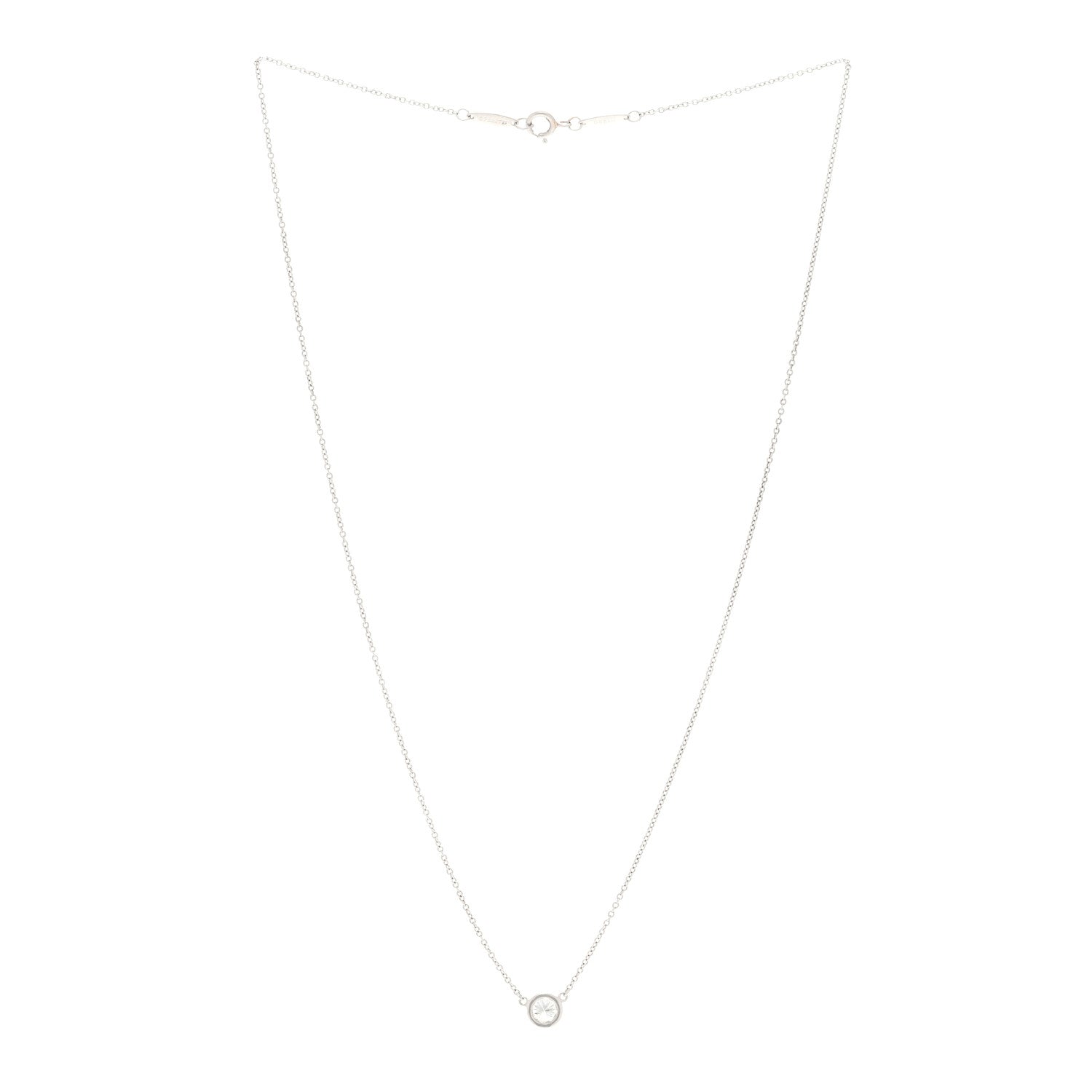 Tiffany Platinum Diamond .33ct Elsa Peretti Diamonds by the Yard Pendant Necklace 3 of 5