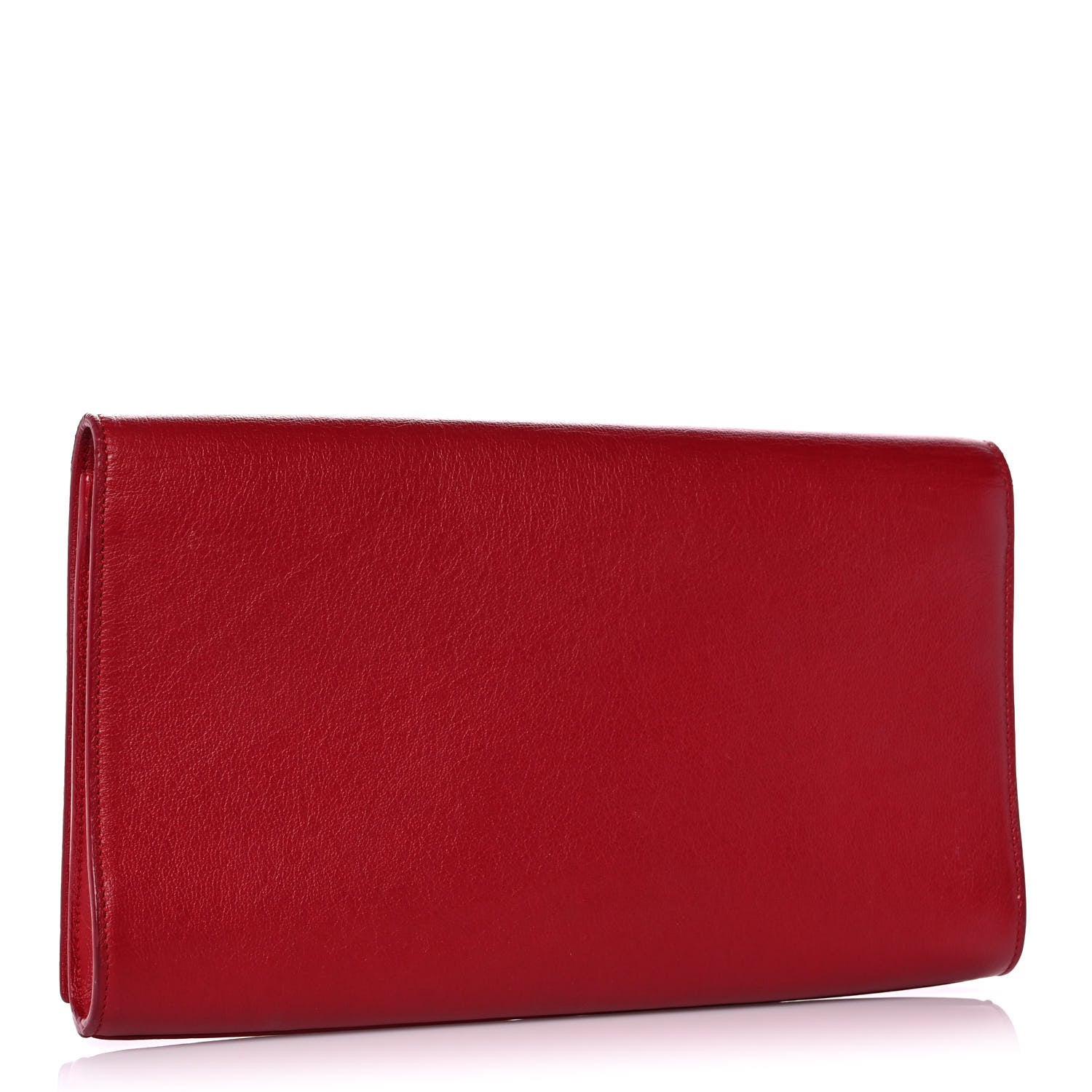 Saint Laurent Calfskin Monogram Large Belle De Jour Clutch Red 3 of 9