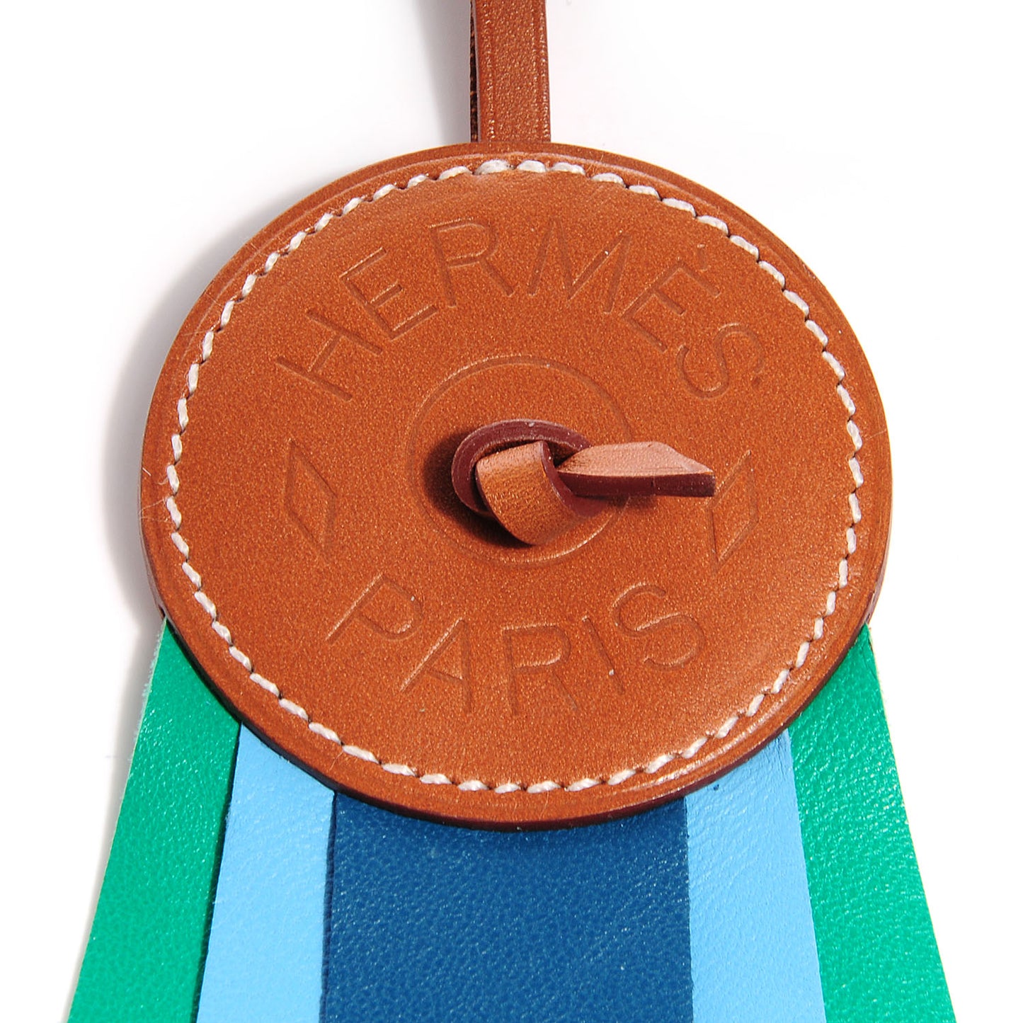 Hunter Cowhide Milo Lambskin Paddock Flot Bag Charm Celeste Cobalt Menthe