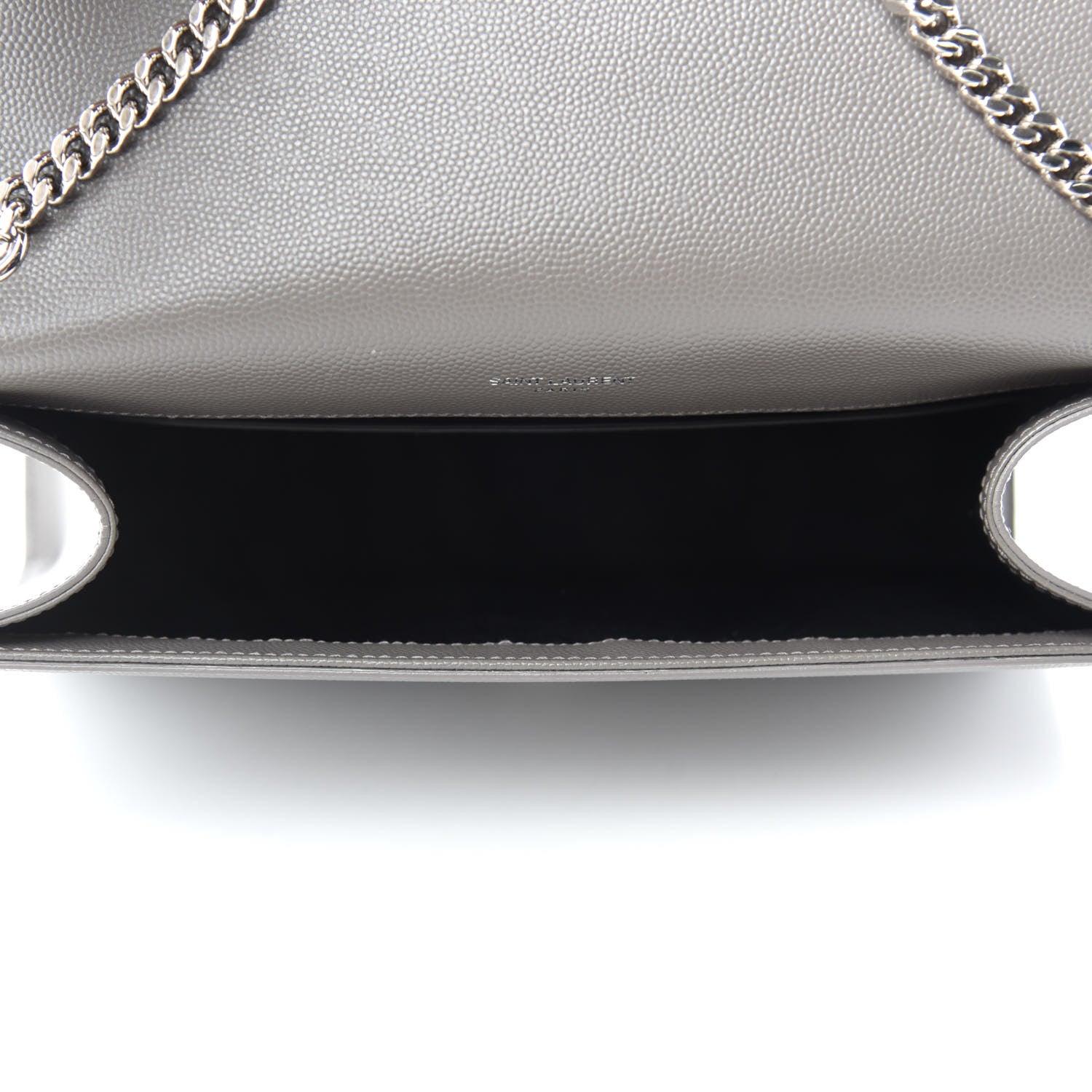Saint Laurent Grain De Poudre Medium Classic Monogram Kate Satchel Earth Grey 5 of 11