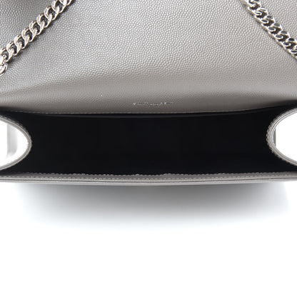 Saint Laurent Grain De Poudre Medium Classic Monogram Kate Satchel Earth Grey 5 of 11
