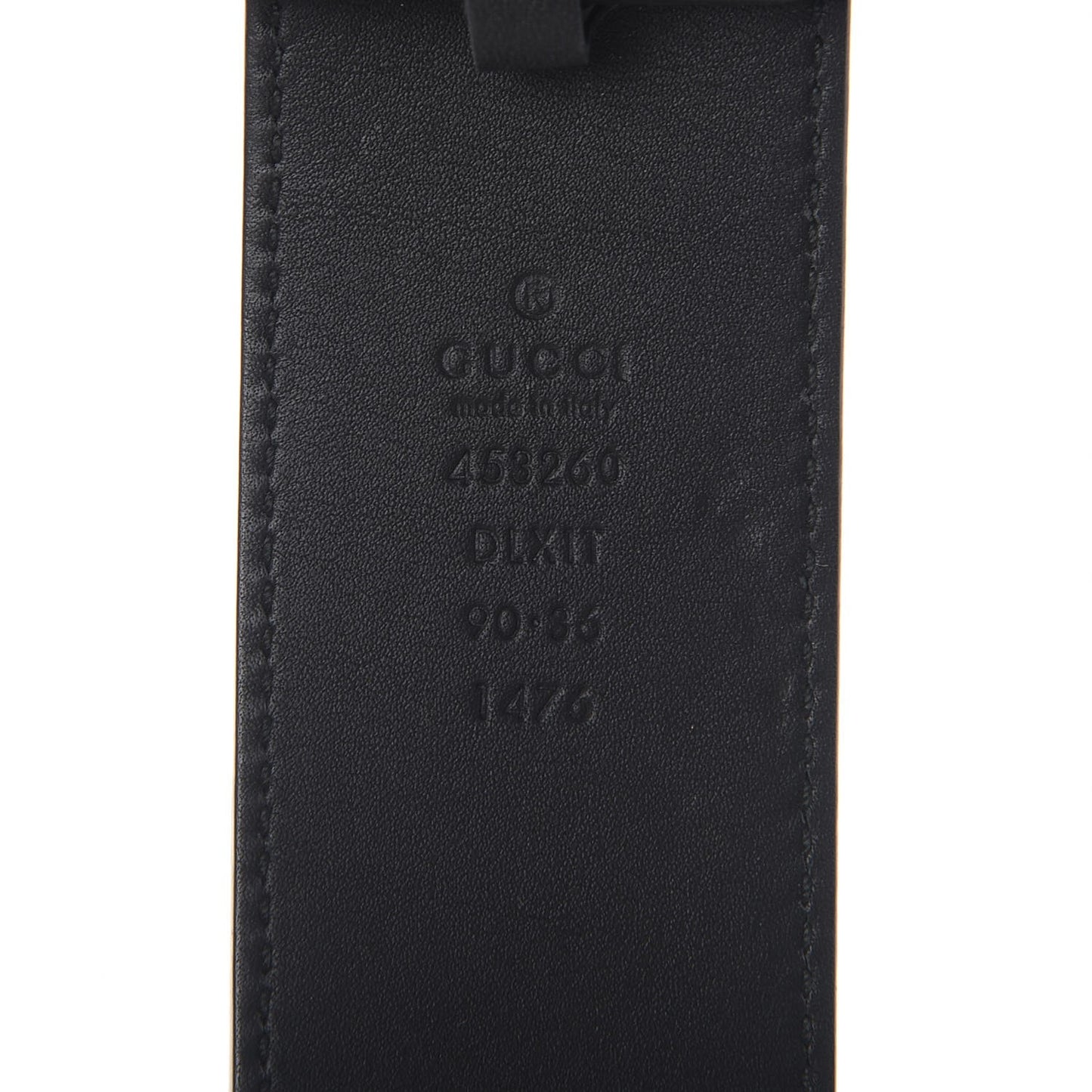 Moon Calfskin Pearl Double G 40mm Belt 90 36 Black Cream