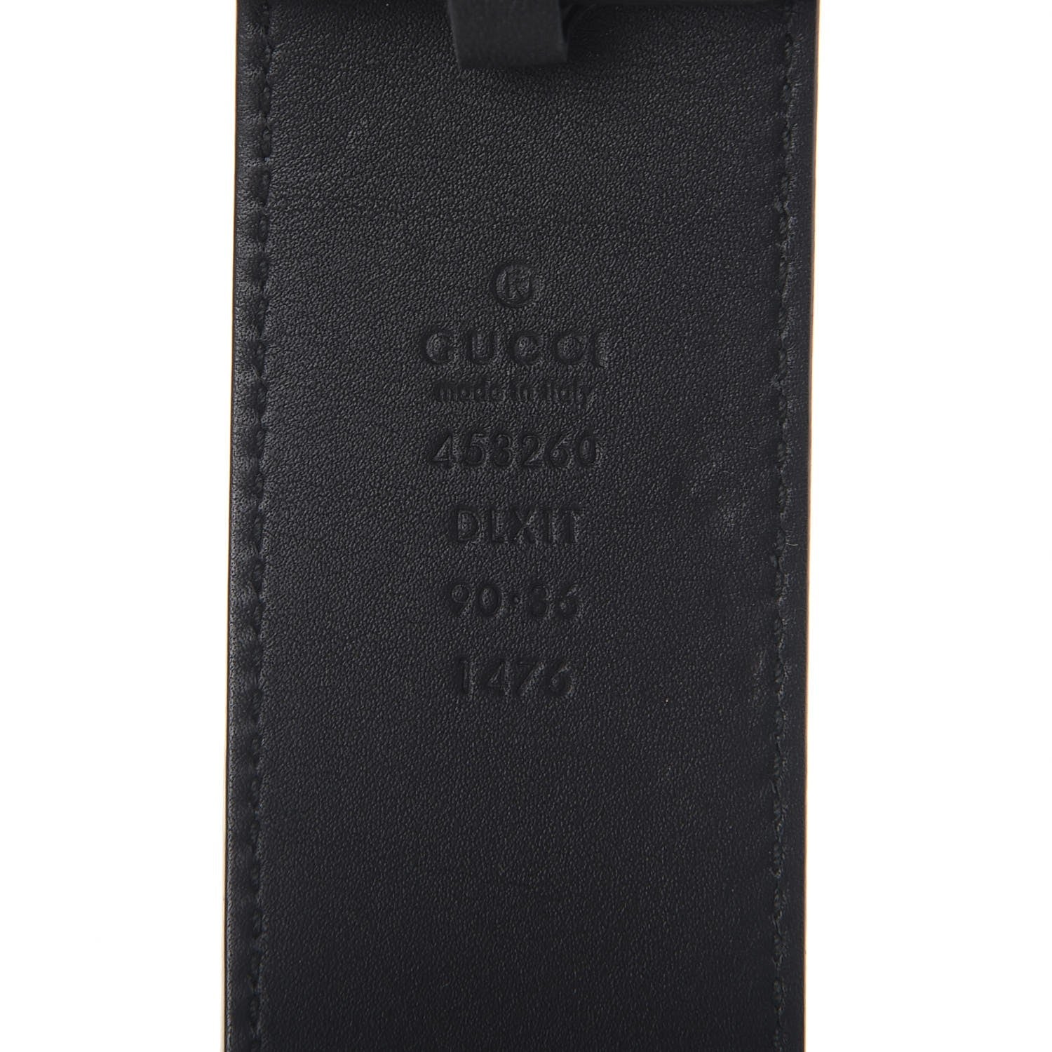 Gucci Moon Calfskin Pearl Double G 40mm Belt 90 36 Black Cream 7 of 8