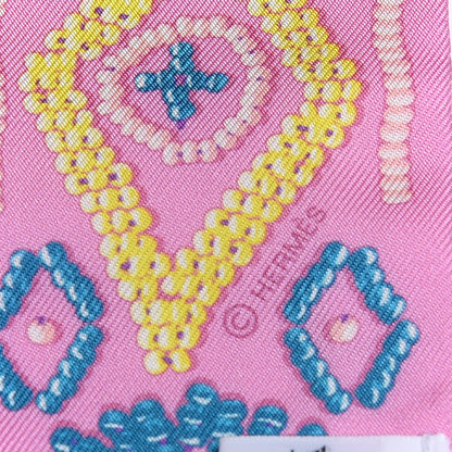 Hermes Silk Kelly En Perles Twilly Rose Bonbon Canard 3 of 4