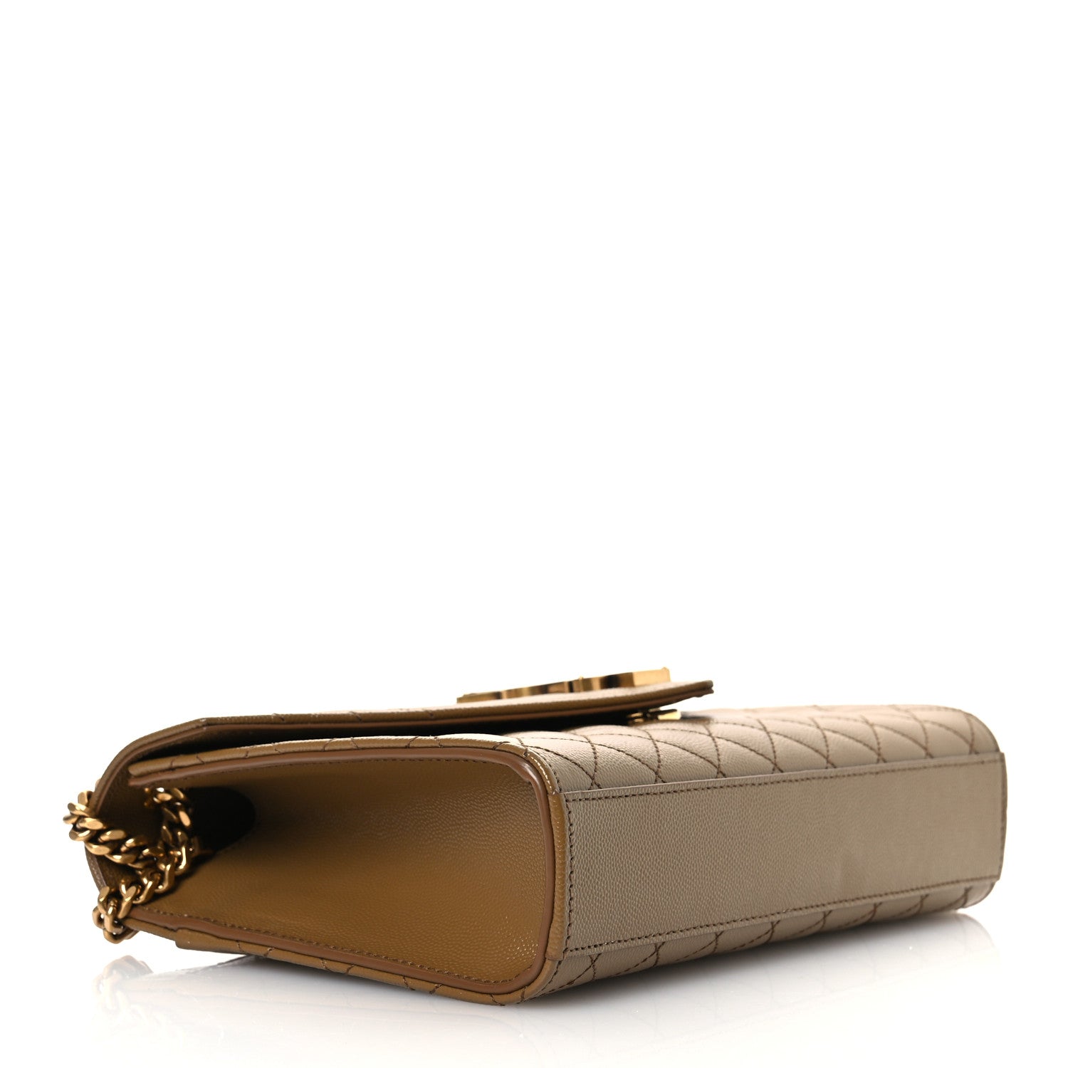 Saint Laurent Grain De Poudre Textured Mixed Matelasse Triquilt Medium Monogram Satchel Old Oil 4 of 10