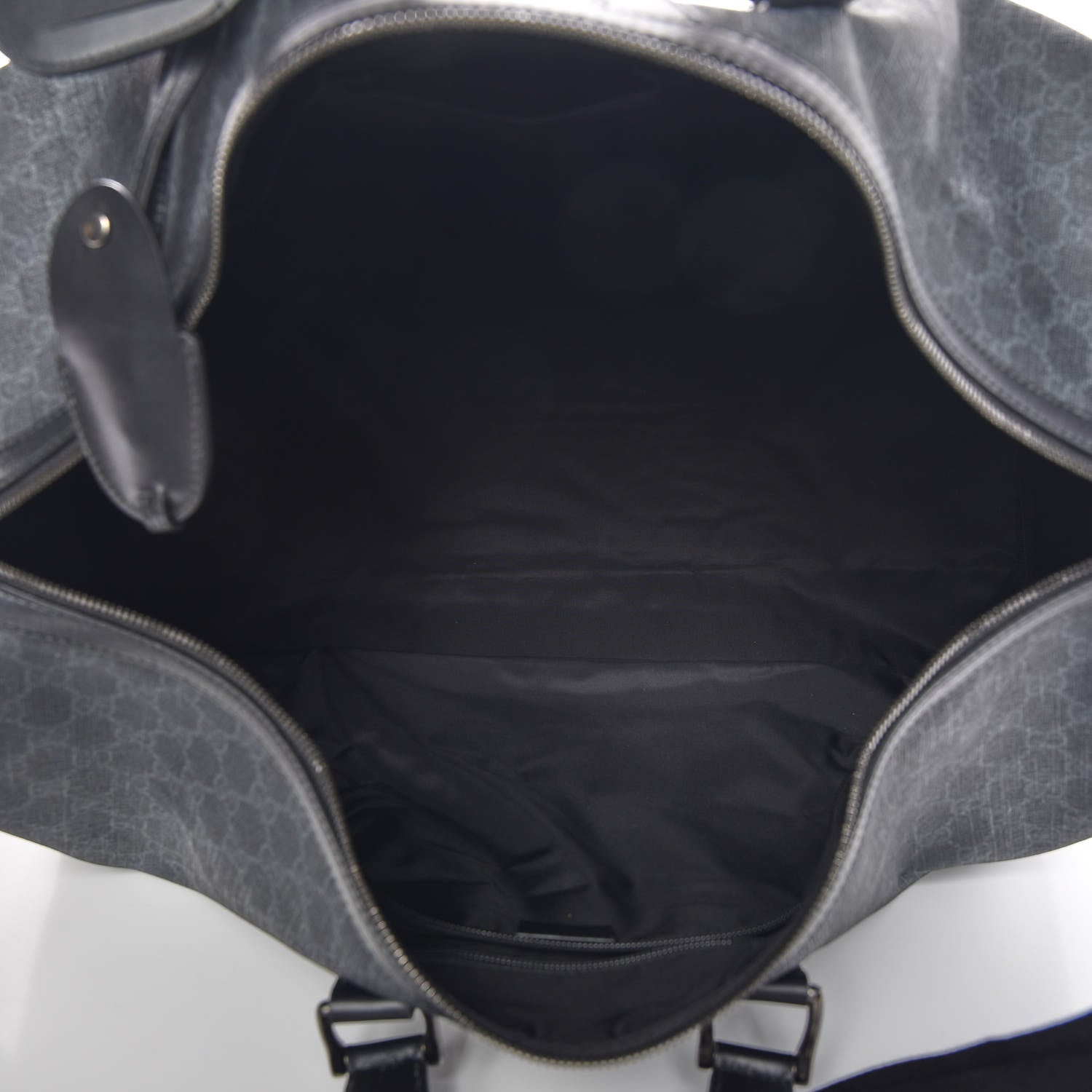 Gucci GG Supreme Monogram Medium Carry-On Duffle Bag Black Grey 5 of 7