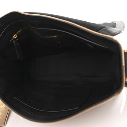Burberry Canvas Mega Check Large Baildon Messenger Bag Black 5 of 11