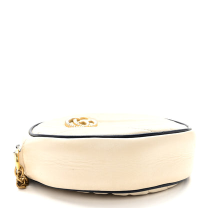 Gucci Azalea Calfskin Matelasse Diagonal Mini Torchon GG Marmont Round Shoulder Bag Mystic White Blue Agata 4 of 10
