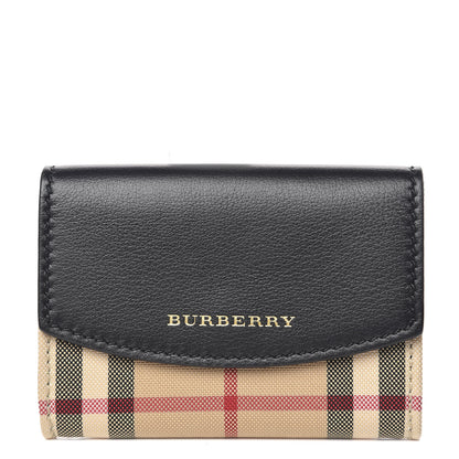 Burberry Calfskin House Check Chesam Card Case Black 1 of 7