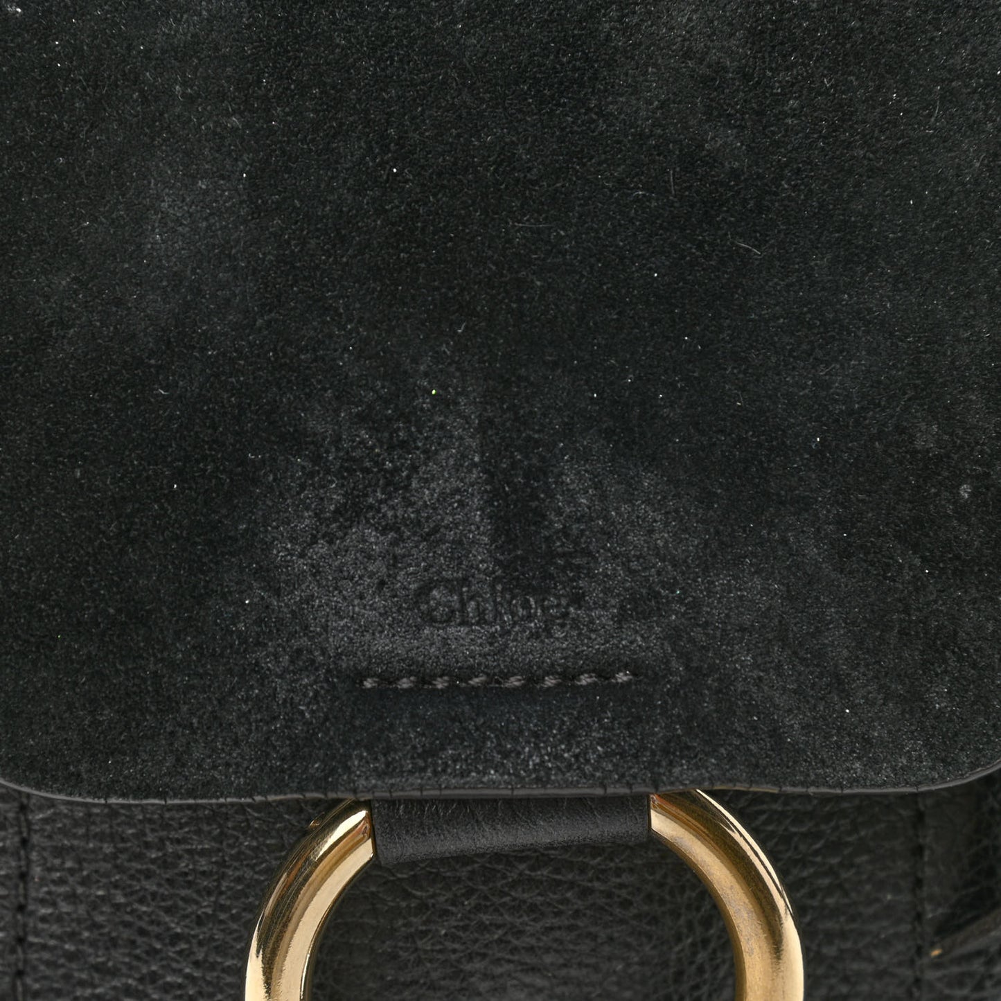 Suede Calfskin Mini Faye Backpack Black