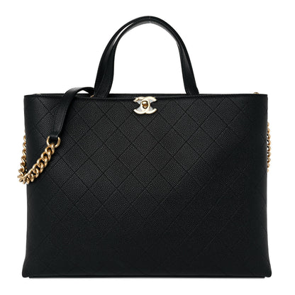 Chanel Caviar Stitched Large Shopping Tote Bag Black 1 of 9