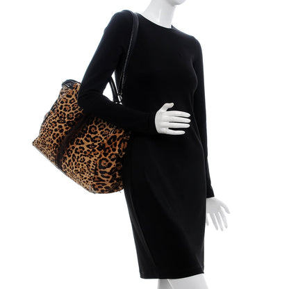 Fendi Calf Hair Leopard Print Zucca Large Peekaboo Iconic Satchel Tobacco 2 of 24