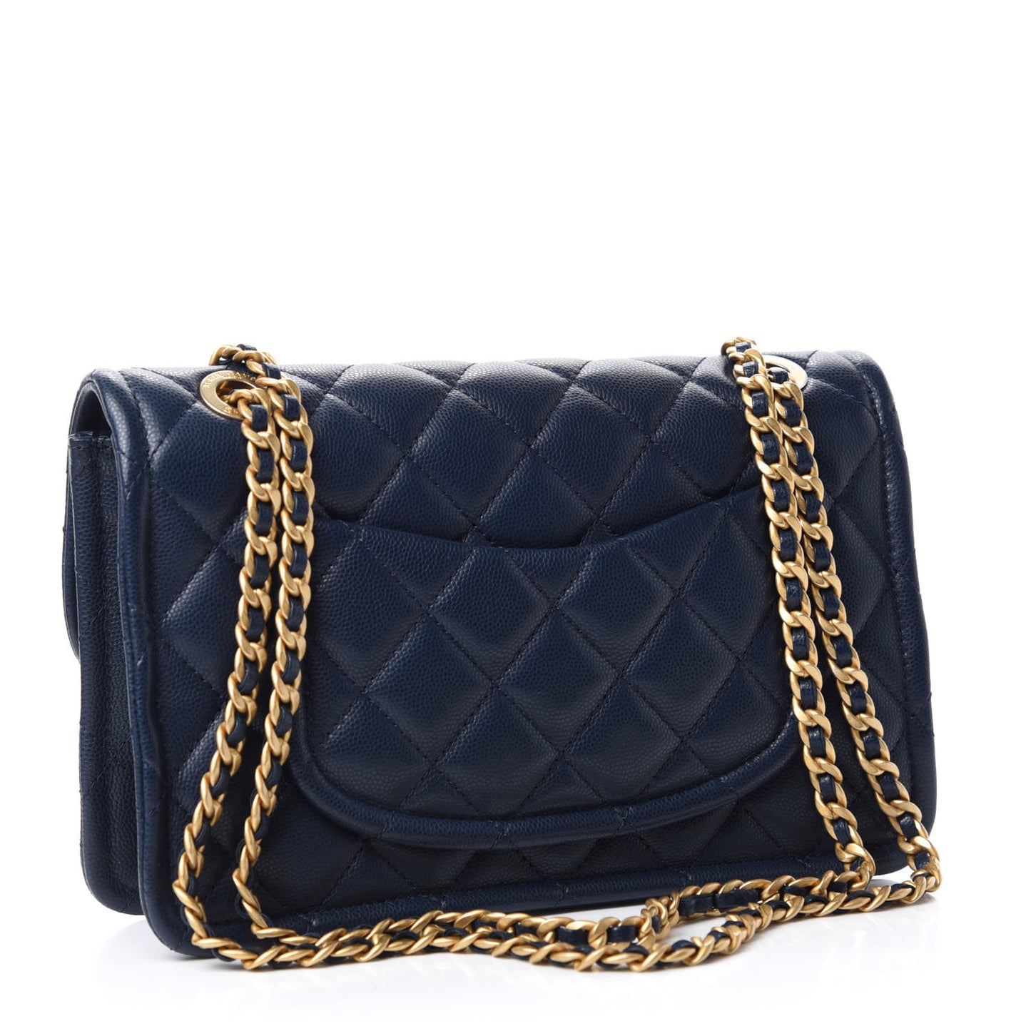 Caviar Quilted Medium Sweet Classic Flap Navy Blue