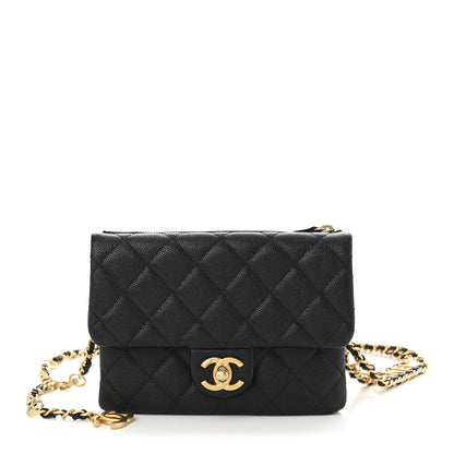 Chanel Shiny Caviar Pick Me Up Flap Belt Bag Black 1 of 10