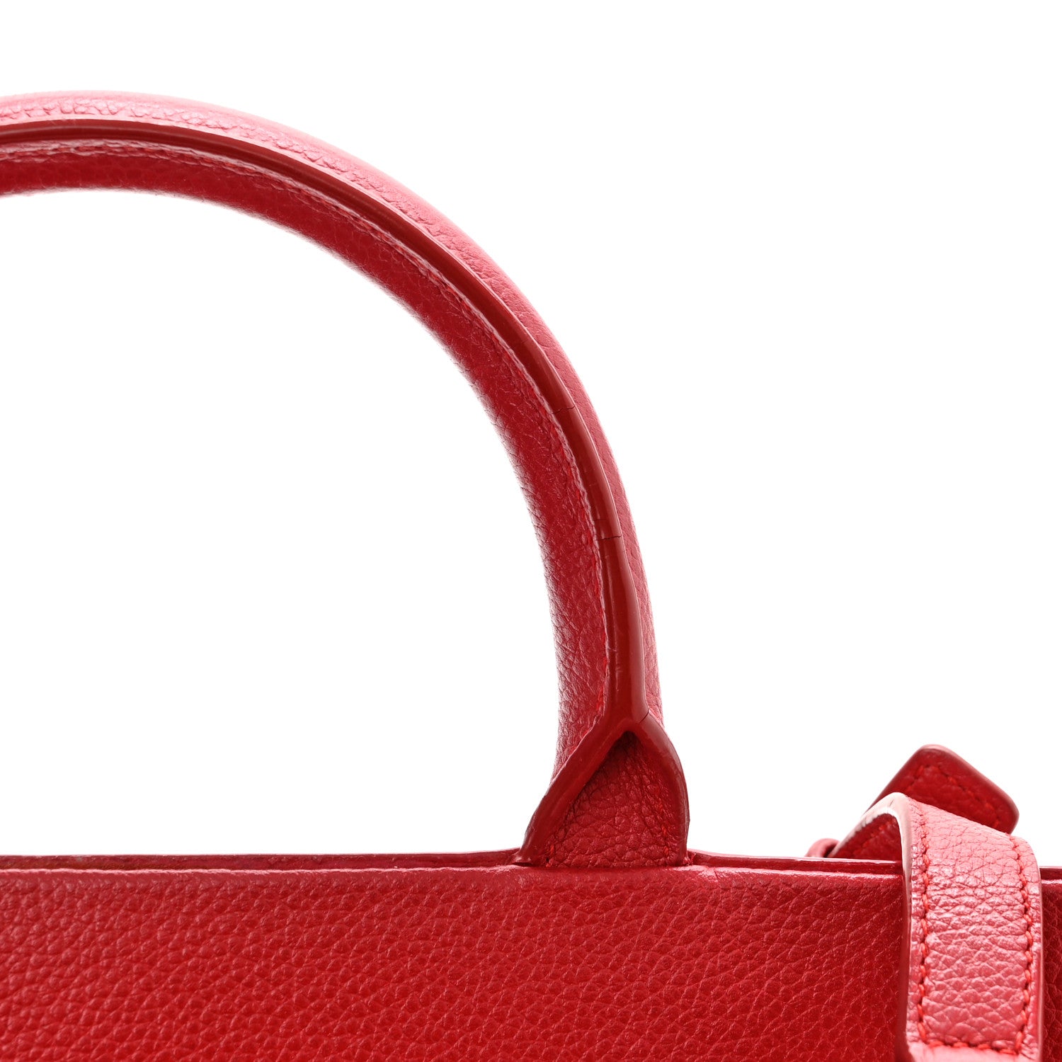 Saint Laurent Grained Calfskin Small Cabas Rive Gauche Red 14 of 14