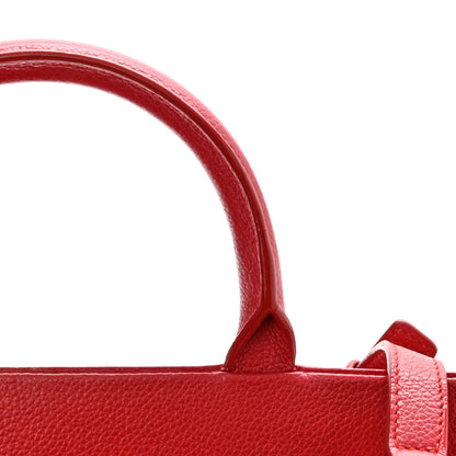Saint Laurent Grained Calfskin Small Cabas Rive Gauche Red 14 of 14