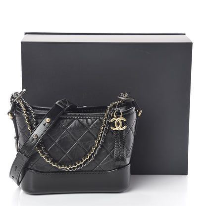 Chanel Aged Calfskin Quilted Small Gabrielle Hobo Black 11 of 11