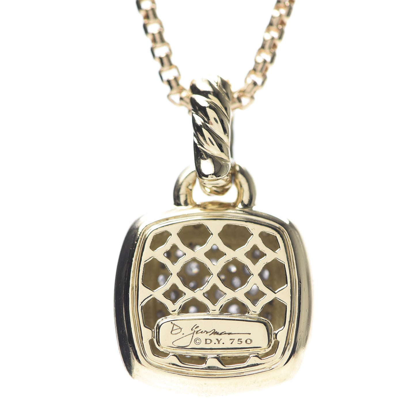 18K Yellow Gold Diamond 11mm Albion Pendant Necklace