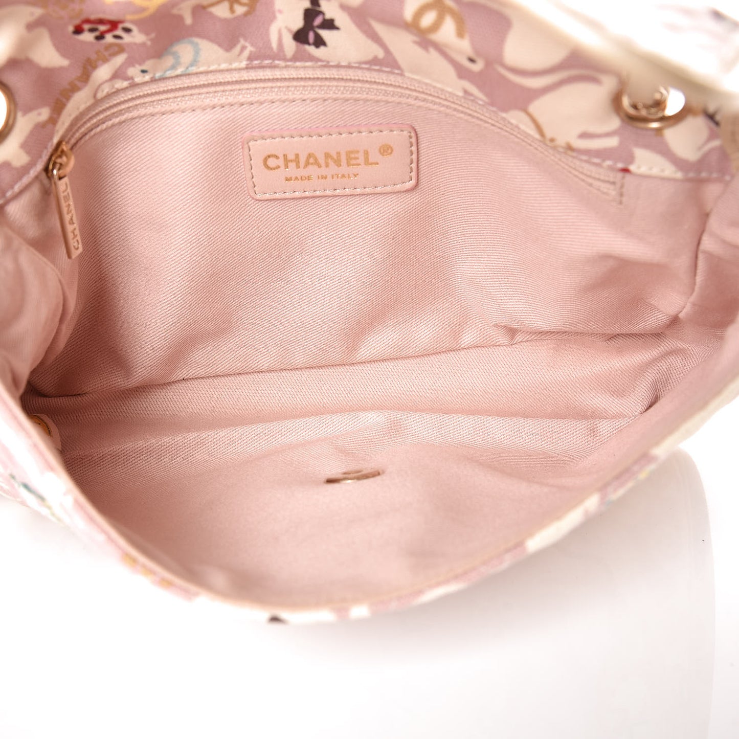 Canvas Printed Medium Single Flap Pink