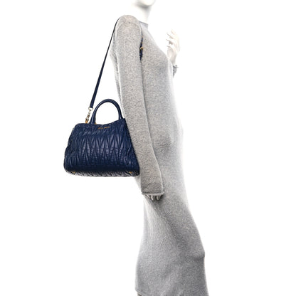 Miu Miu Nappa Matelasse Bauletto Top Handle Bowler Blue 2 of 9