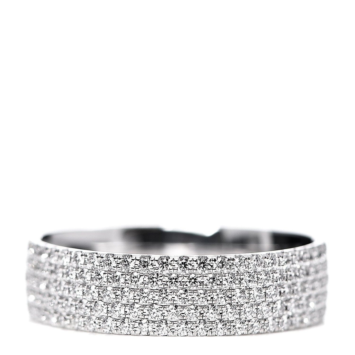 Tiffany 18K White Gold Diamond Metro Five-Row Ring 53 6.5 1 of 6
