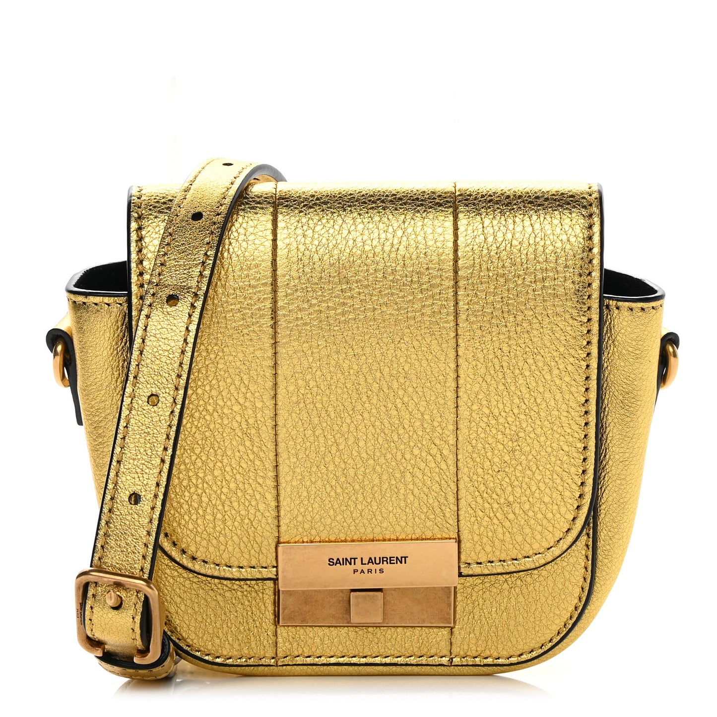 Metallic Grained Calfskin Mini Betty Satchel Gold