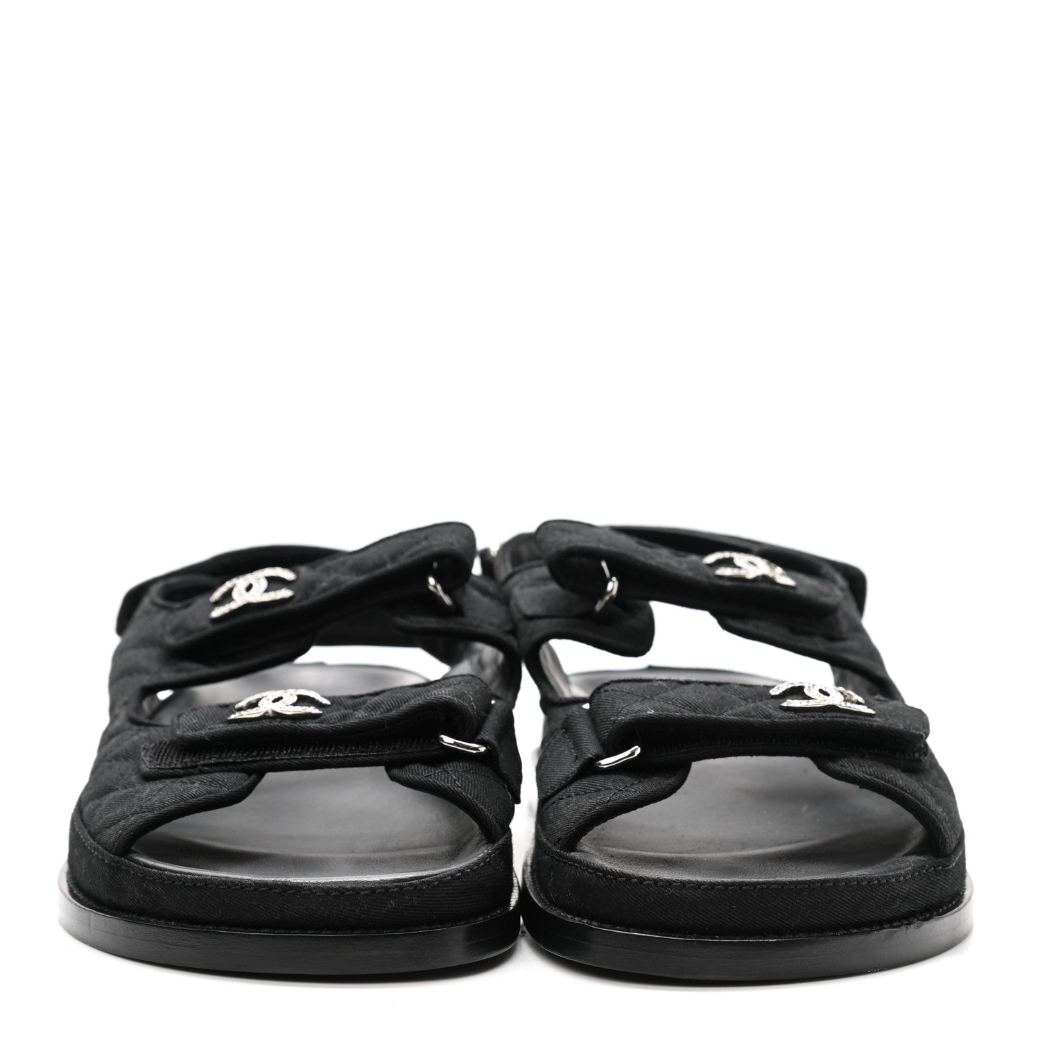 Chanel Mixed Fibers Velcro Dad Sandals 41 Black 2 of 9